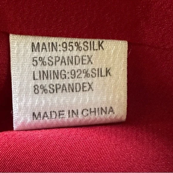St John Silk Polka Dot Blouse Neck Tie Red Blue Size 12 - Picture 16 of 16